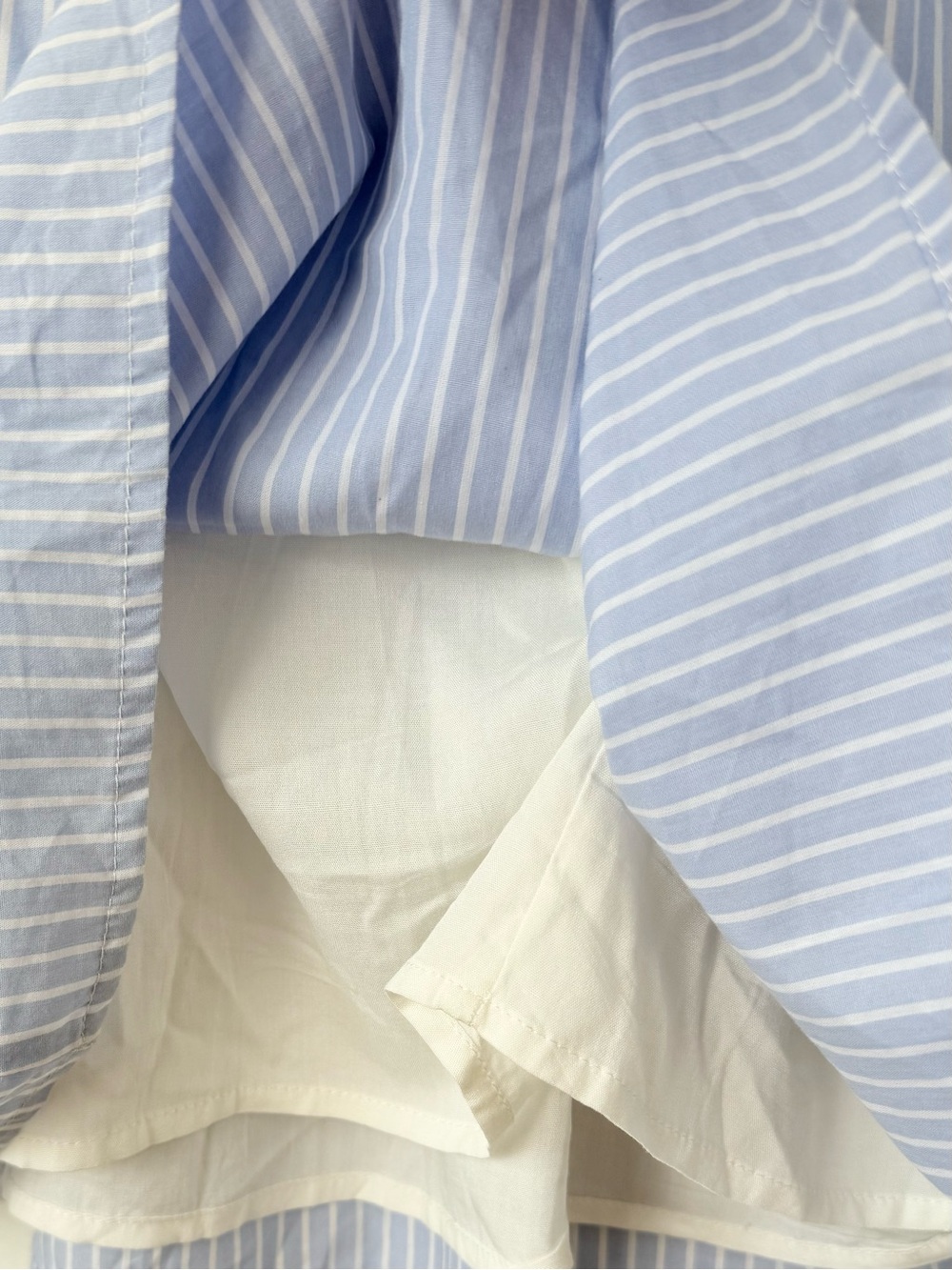 NWT Seaside Soiree Blue Striped Smocked Puff Sleeve Skater Dress Medium - Picture 6 of 6